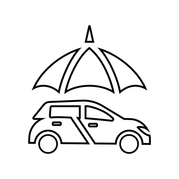 Ikona Ochrony Samochodu Białym — Wektor stockowy