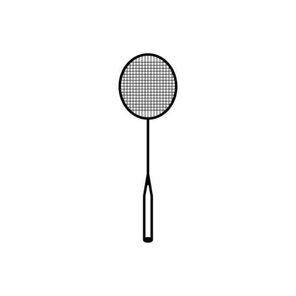 Ícone Bastão Badminton Arte Linha Vetor Ícone Esportivo — Vetor de Stock