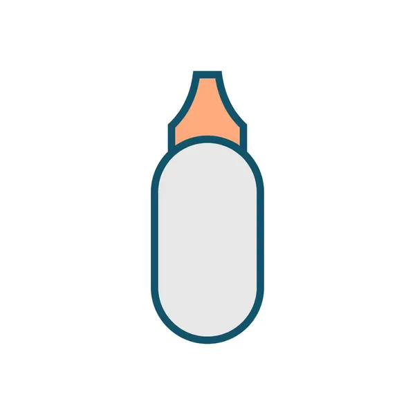 化粧品ボトルアイコンベクトル 線形スタイルデザインカラフル — ストックベクタ