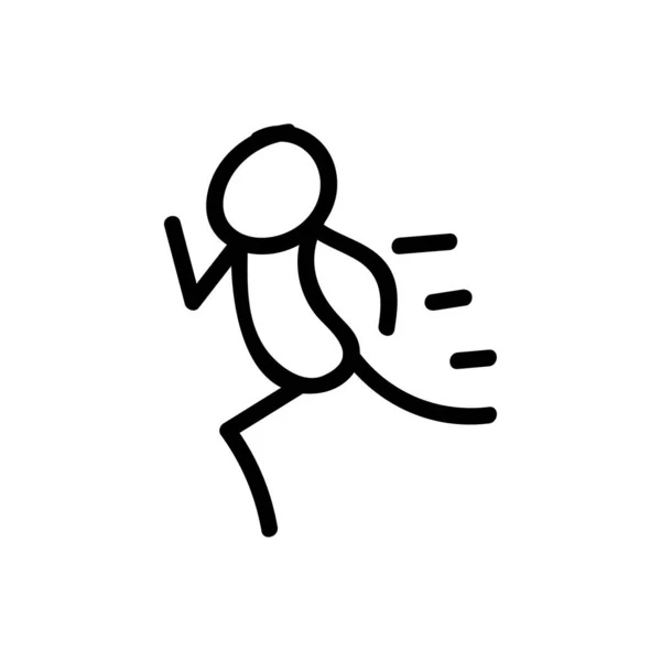 Stick Figure Boy Running Icon — Stock Vector