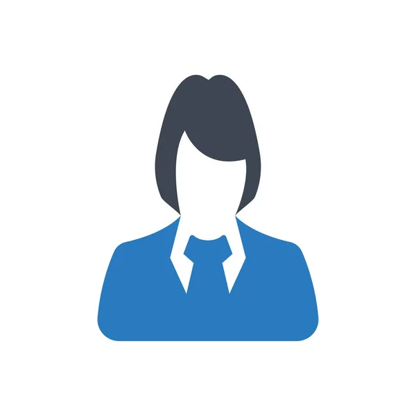 Ikona Businesswoman Avatar Symbol Niebieski — Wektor stockowy