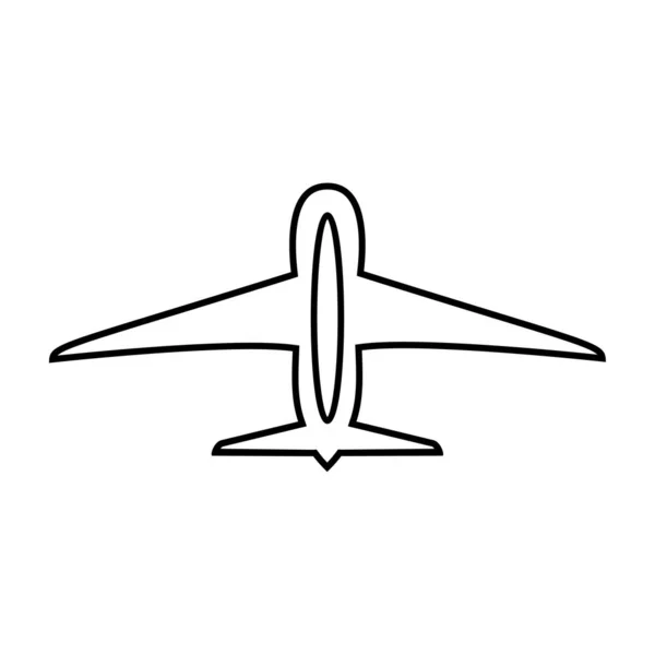 Icono Avión Línea Delgada — Vector de stock