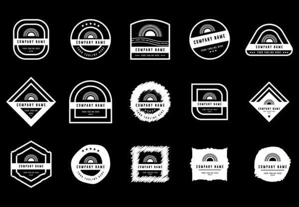 Ensemble Logo Badge Logo Badges Étiquettes Ensemble Insignes Logotypes Vintage — Image vectorielle