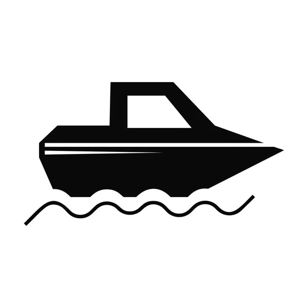 Icono Del Barco Vector Blanco — Vector de stock