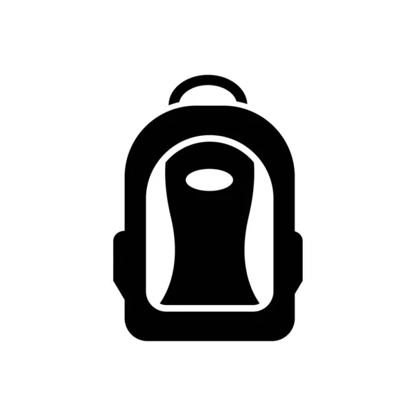 Schultasche Symbol Rucksack Symbol Vektor Schwarz — Stockvektor