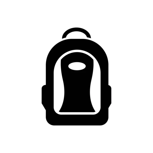 Icono Bolsa Escuela Mochila Icono Vector Negro — Vector de stock