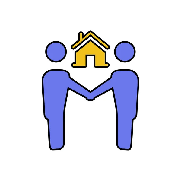 Huis Deal Icon Real Estate Deal Sign — Stockvector