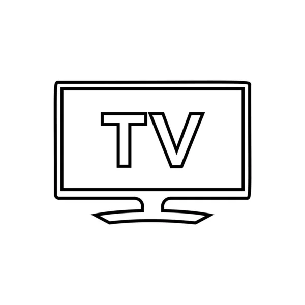 Vettore Icona Della Televisione Piatto — Vettoriale Stock