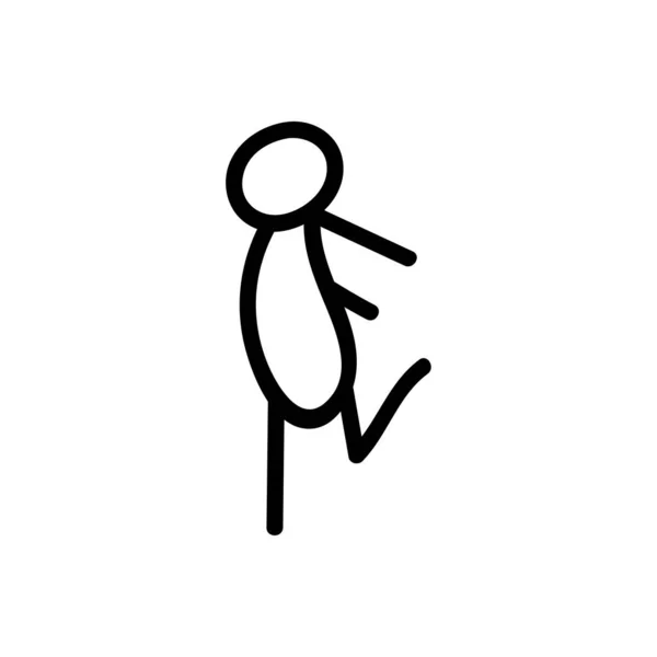 Stick Figure Icône Exercice Corps — Image vectorielle