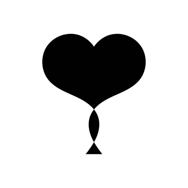 Kalp Vektör Simgesi Aşk Sembolü Sevgililer Günü Işareti — Stok Vektör