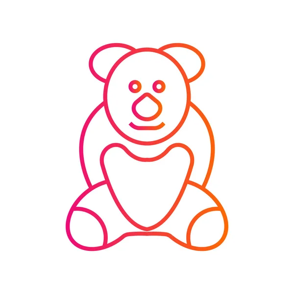 Teddy Bear Icon Plat Illustratie Geïsoleerd Vector Teken — Stockvector