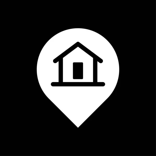 Nieruchomości Dom Logo Jako Mapę Pin Koncepcja Biały — Wektor stockowy