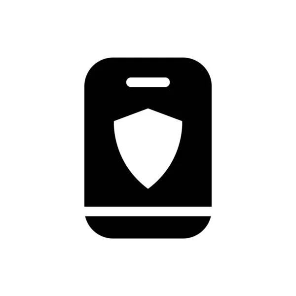 モバイルセキュリティアイコン スマートフォン保護記号 — ストックベクタ