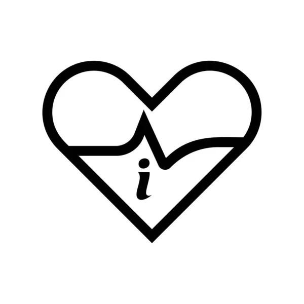 Vettore icona informazioni cuore medico — Vettoriale Stock