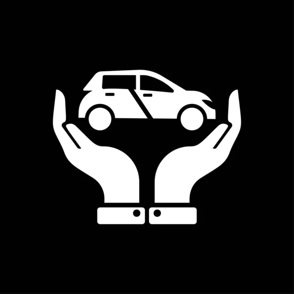 Hände Halten Auto Auto Versicherung Symbol Vektor Transport Versicherung Symbol — Stockvektor