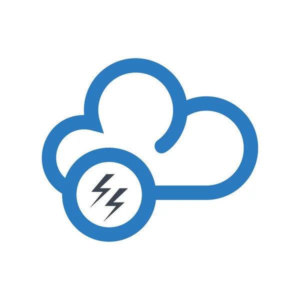 Ícone de estilo glifo nuvem azul — Vetor de Stock