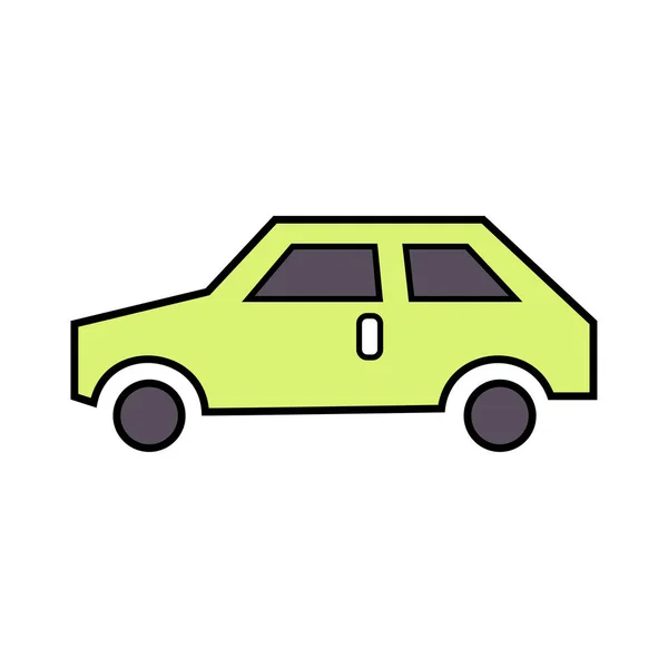 Icono Lineal Colorido Coche Sobre Fondo Blanco — Vector de stock