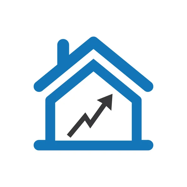 Real Estate House Graph Icon Vector Blue — Stock Vector