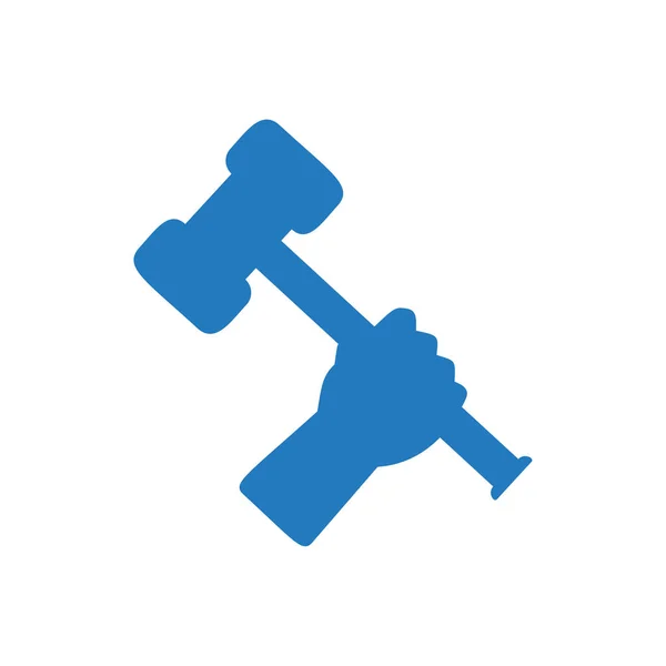 Hand Mit Hammer Einfaches Symbol Vektorillustration — Stockvektor