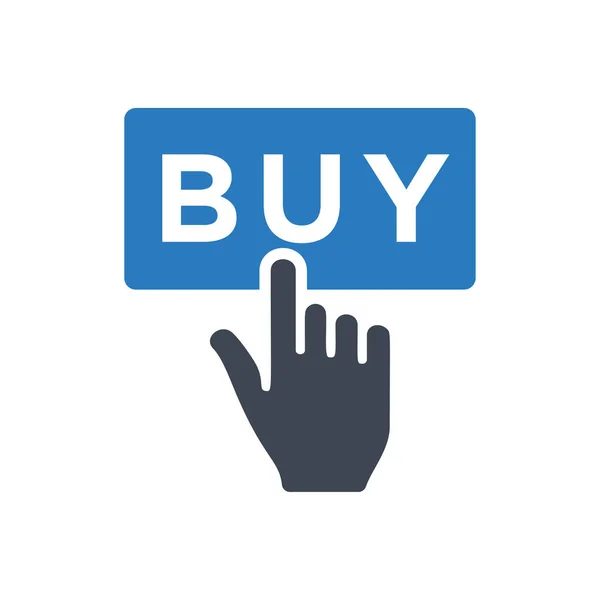 Finger Pointing Buy Sign Icon Commerce Sign Vector Blue — Stock Vector