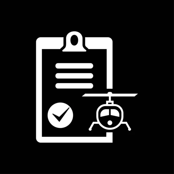 Helikopter Verzekering Pictogram Vector Auto Identiteit Documentpictogram Wit — Stockvector