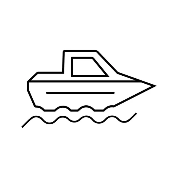 Dunne Lijnboot Icoon — Stockvector