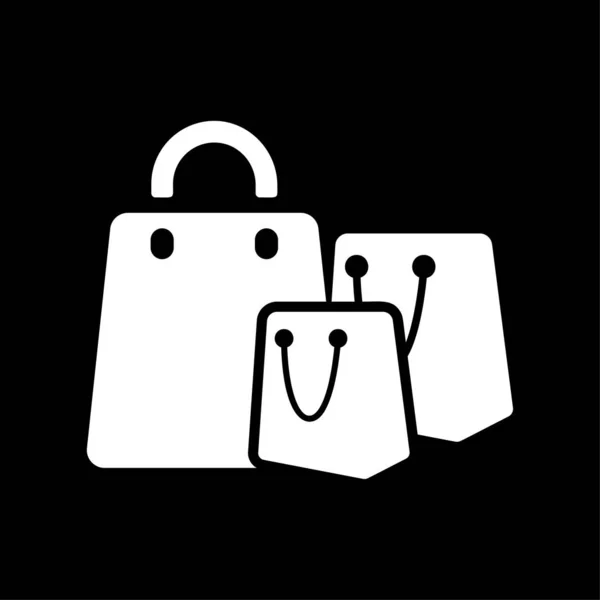 Three Shopping Bag Icon White — Stock Vector