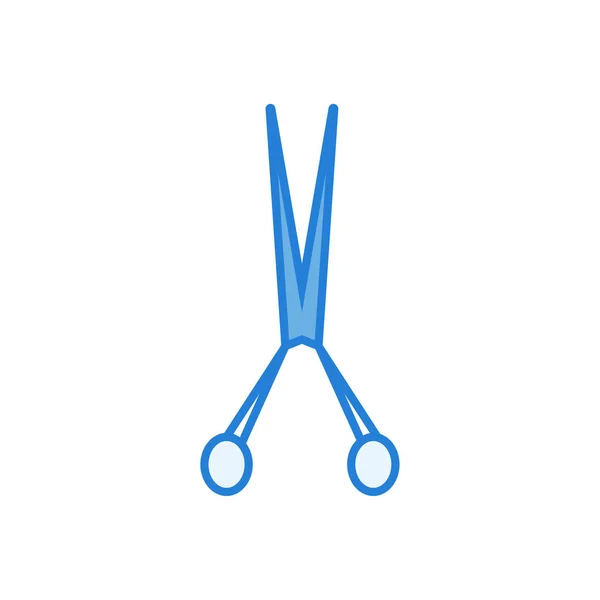 Scissors Icon Vector Line Art Blue — Stock Vector