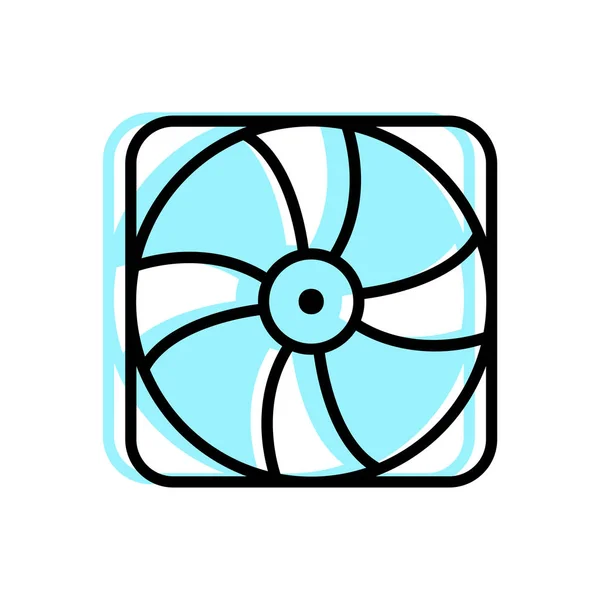 Desktop Cooling Fan Icon Computer Cooling Fan Sign — Stock Vector