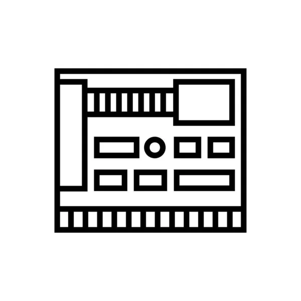 Icono Placa Base Del Ordenador Signo Del Procesador — Vector de stock