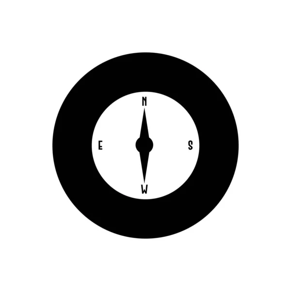Boussole icône plate - Panneau de direction — Image vectorielle