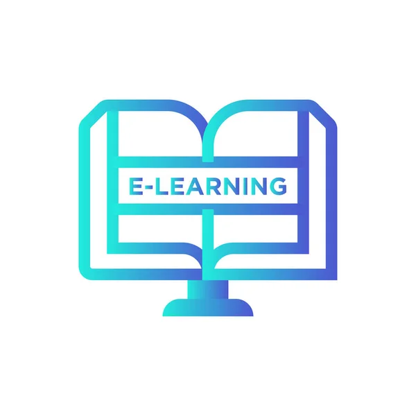 E-Learning Vektor Symbol - Online-Bildung — Stockvektor