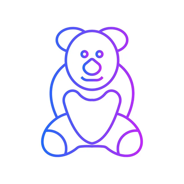 Teddy Bear Icon Plat Illustratie Geïsoleerd Vector Teken — Stockvector