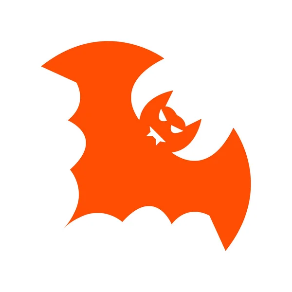 Bat Icon Halloween Vektoros Illusztráció Narancssárga — Stock Vector