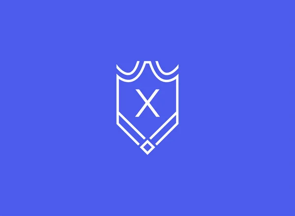 Luxo Escudo Linear Monograma Letra Logotipo —  Vetores de Stock
