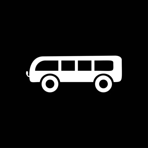 Signo Autobús Icono Transporte Público Símbolo Blanco — Vector de stock