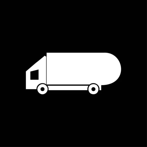 Olie Vrachtwagen Pictogram Vector Wit — Stockvector