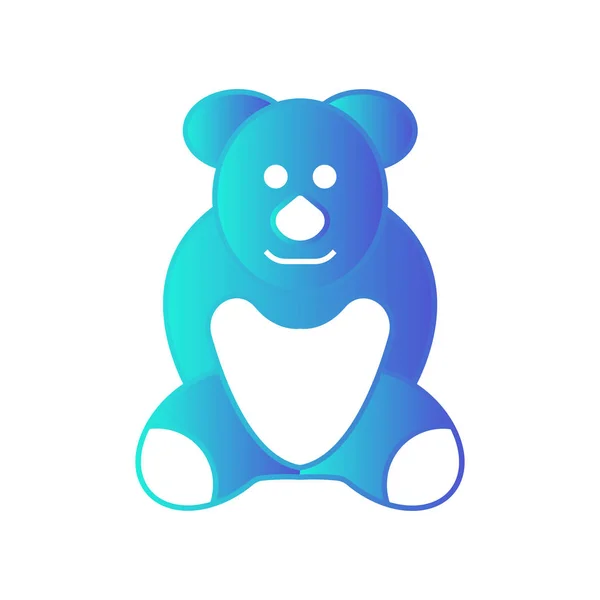 Teddy Bear Icon Plat Illustratie Geïsoleerd Vector Teken — Stockvector