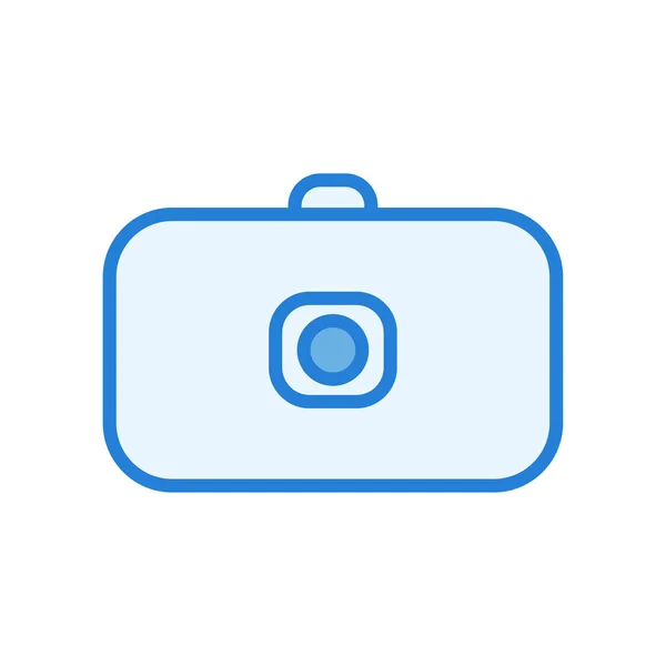 写真カメラの直線的なカラフルなデザイン ベクトルのアイコン — ストックベクタ