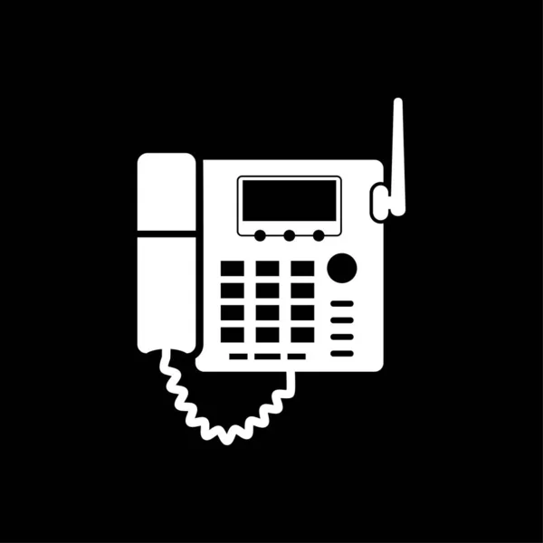 Biuro Telefon Ikona Wektor Znak Biały Symbol — Wektor stockowy