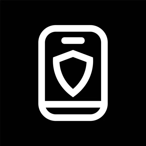 Mobile Security Icon Smartphone Protection Sign — Stock Vector