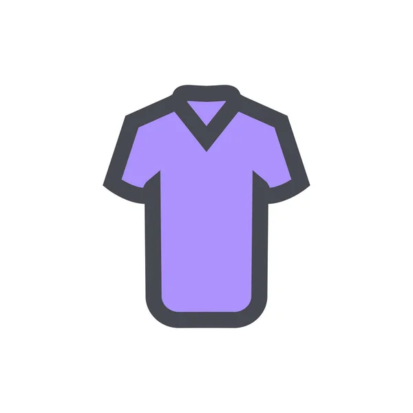 Paars Shirt Lineaire Kleurrijke Icoon Vector — Stockvector