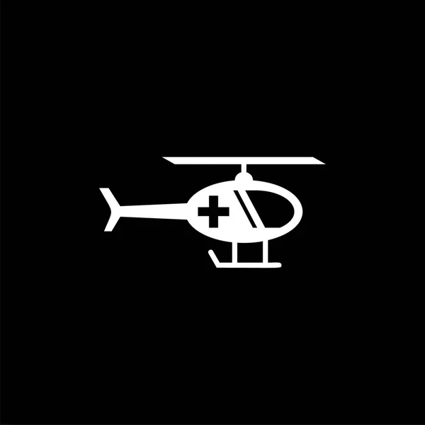 Medische Noodgevallen Helikopter Steun Wit — Stockvector