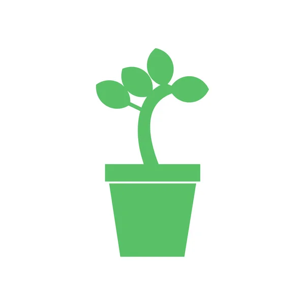 鉢植えの植物アイコンベクトル — ストックベクタ