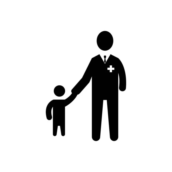 Icono Cuidado Infantil Negro — Vector de stock