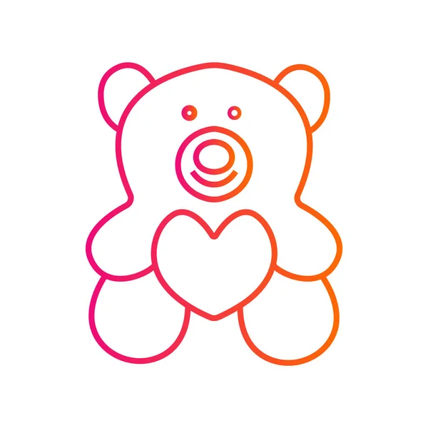 Teddy Bear Icon Plat Illustratie Geïsoleerd Vector Teken — Stockvector