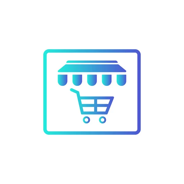 Store with shopping cart icon - vector — Stock Vector