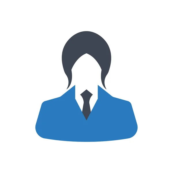 Ikona Businesswoman Avatar Symbol Niebieski — Wektor stockowy