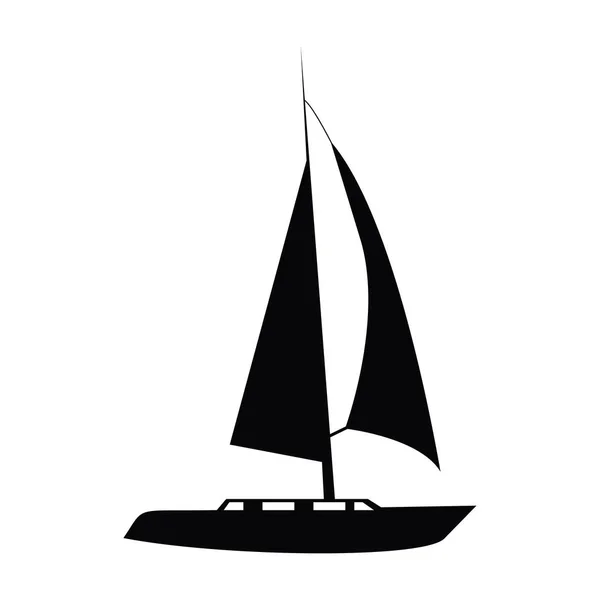 Вектор Значка Лодки Белом — стоковый вектор
