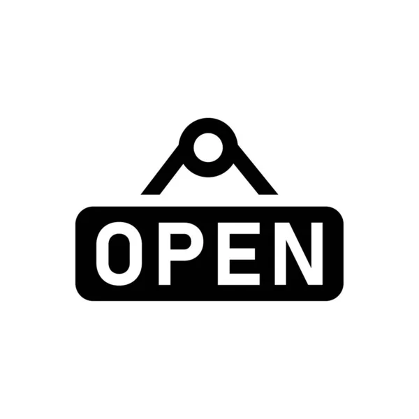 Open Glyph Stijl Icon Vector Zwart — Stockvector